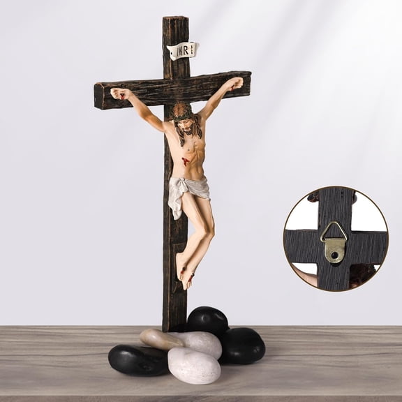 Cross for Wall, Crucifix Wall Cross,Jesus Cross Home Decor,Jesus Statue Catholic Hanging Crosses for Wall Art,Religious Wall Crucifix Decor,Crucifijos Catolicos Crosses Wall Decor (1Pc)