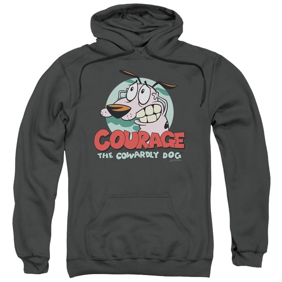 Courage The Cowardly Dog Courage Adult Pullover Hoodie Sweatshirt Charcoal