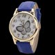 thumbnail image 3 of Reloj de cuarzo con banda de cuero de PU a la moda, reloj femenino con patrón de esfera de mariposa (azul real), 3 of 3