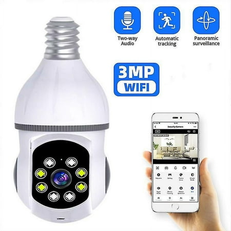 

E27 3mp Ip Camera Bulb Wifi Indoor Mini Smart Home Surveillance Full Color 360-degree Non-dead Angle Camera Baby Monitor Cam