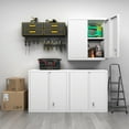 thumbnail image 5 of JessieMal Metal Wall Cabinet, Wall Mounted Storage Cabinet with Lock for Garage Storage, White Floating Cabinet with Doors and Adjustable Shelf for Utility Room, 5 of 8