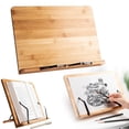thumbnail image 2 of Wooden Book Stand, Adjustable Book Holder Tray with Page Paper Clips, Stable and Portable Stable Hard Holder Stand for Reading Book, Recipe, Music Book, Textbook, Tablet, Medium Size, 2 of 9
