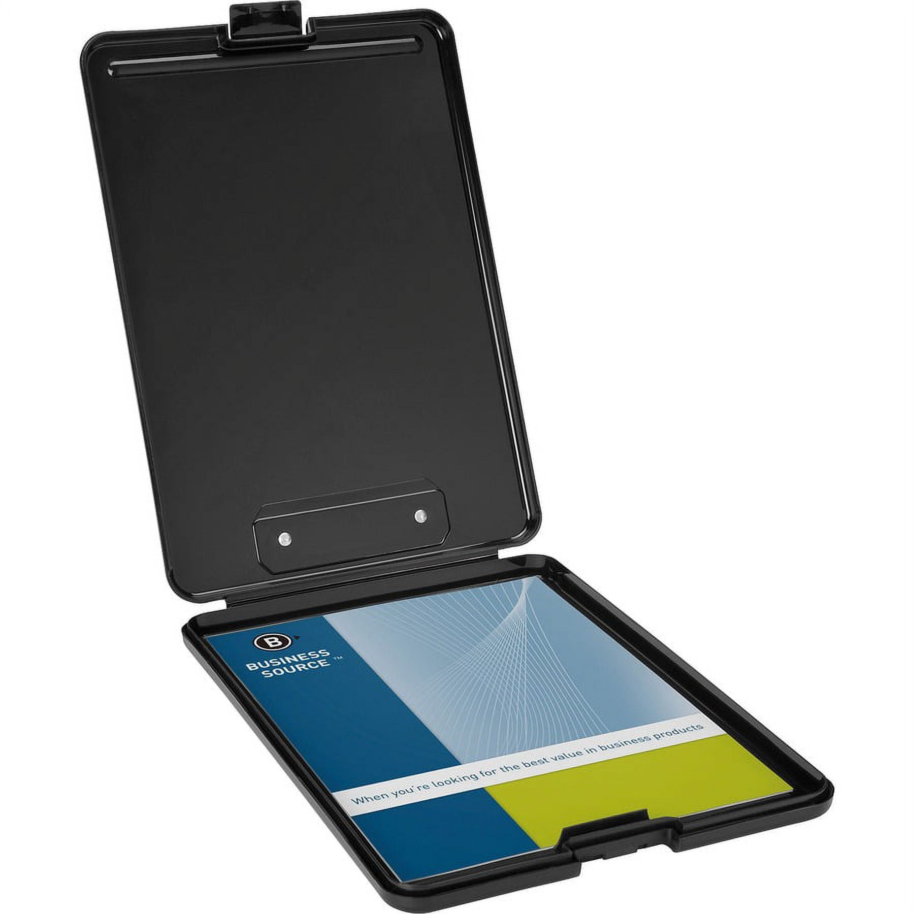 Business Source Plastic Storage Clipboard - Black - 12 / Carton