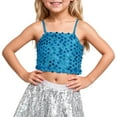 thumbnail image 5 of Bmisegm Workout Tops Kids' Adjustable Elastic Band Crop Top Summer Blouses for Over Ages 501_Sky Blue,5-7 Years, 5 of 5