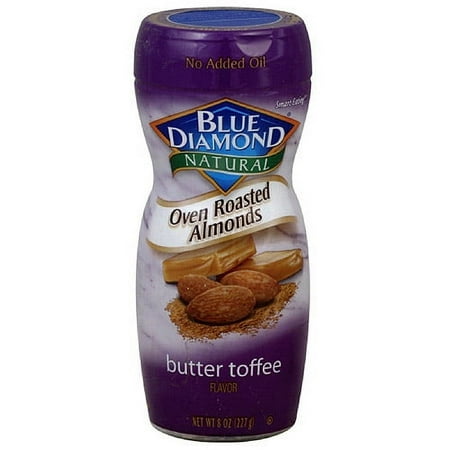 Blue Diamond Natural Oven Roasted Butter Toffee Almonds, 8 oz (Pack of 6)