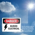 thumbnail image 6 of (2 Pack) Buried Electrical OSHA Danger Sign 5 Inch X 3.5 Inch Vinyl Label Decal Sticker Weather Resistant, UV Protected for Workplace, Business, and Construction Site, Made in the USA, 6 of 7