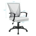 thumbnail image 6 of Lacoo Mid-Back Office Desk Chair Ergonomic Mesh Task Chair with Lumbar Support, White, 6 of 7