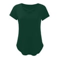 thumbnail image 5 of Tittly T Shirts for Women Basic Tees Womens Summer Tops V Neck Short Sleeve Basic Plain Tee T Shirt Tshirts Shirts Tops for Women Trendy Green L, 5 of 5
