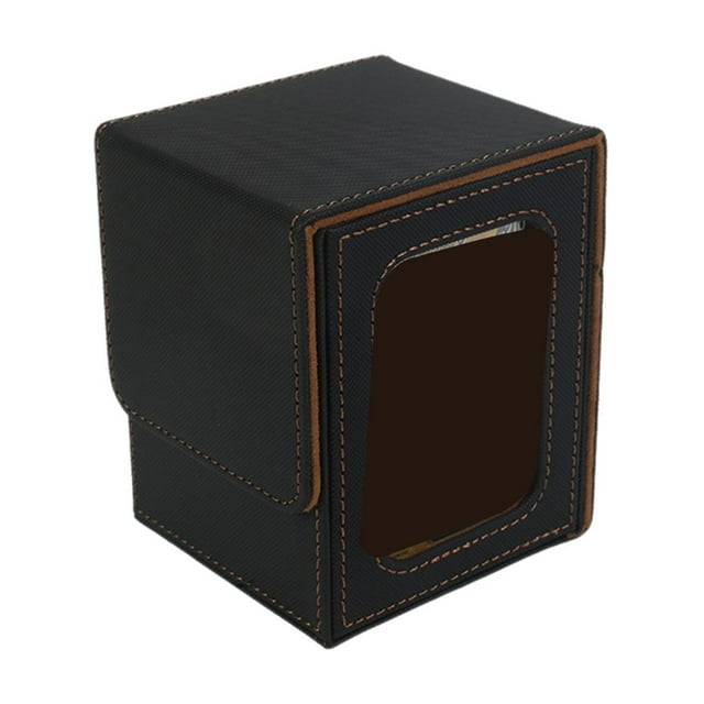 de la caja de la baraja de cartas tiene capacidad para 100 tarjetas, caja de almacenamiento de tarjetas con funda de cuero de PU