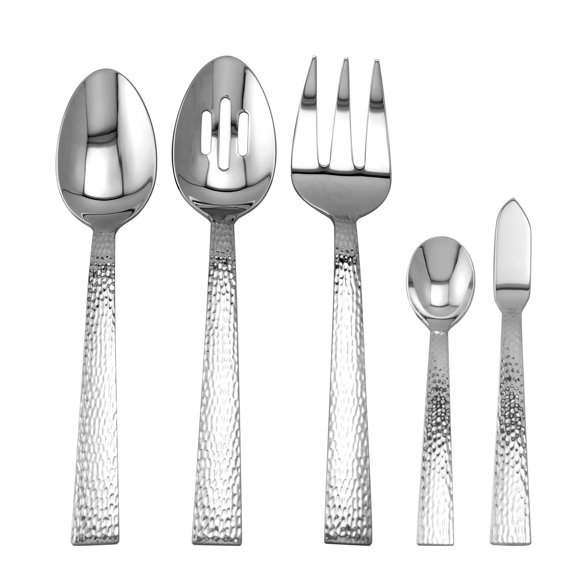 UPware 5Piece 18/8 Stainless Steel Hostess Serving Set with Hammered
