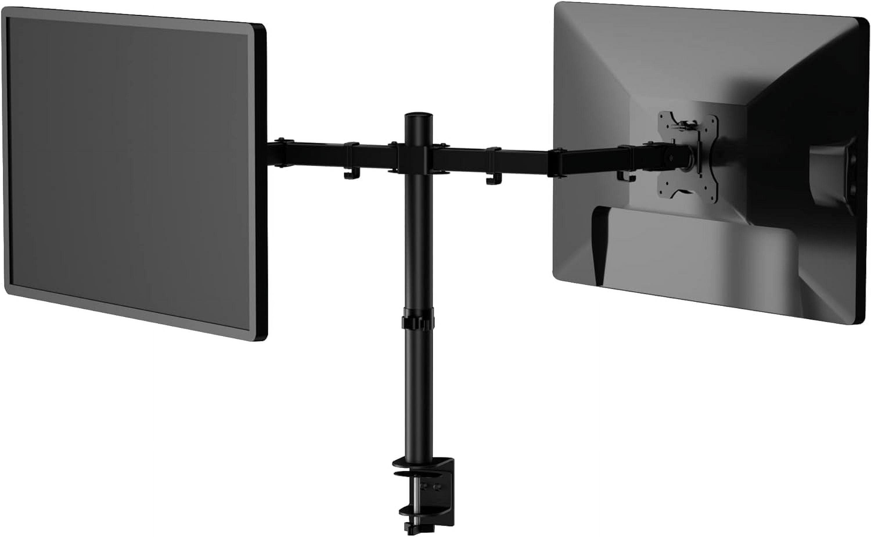Dual Monitor Desk Mount Stand, Adjustable Dual Arm Mount fits up to 32 inch LCD Screen with , Clamp and Cable Management, Black