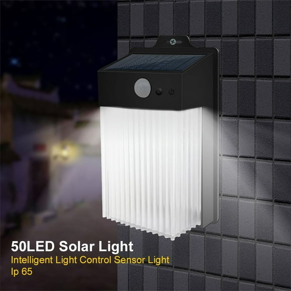 EGNMCR Outdoor Lights Garden Light LED Solar Smart PIR Motion Sensor Wall Outdoor Garden 50LED Solar Light