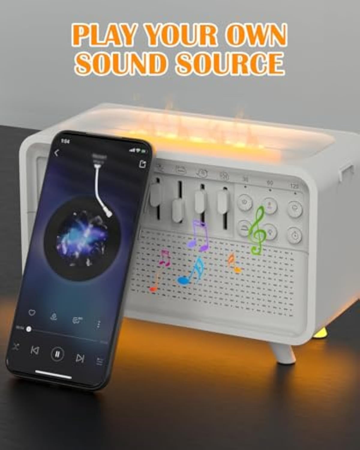 Dreammix Pro – White Noise Sound Machine with Scented Mist & Night Light, Night Light Humidifier with 8 Ambient Sounds and 200ml Water Tank Capacity, For Sleep Yoga (1pcs)