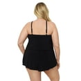 thumbnail image 3 of Aqua Green, Women's Plus Size Keyhole Blouson Romper, Black, 3X, 3 of 4