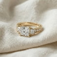 thumbnail image 2 of Pompeii 2 3/4CT Princess Cut Three Stone Vintage Diamond Engagement Ring Lab Grown 14k, 2 of 5