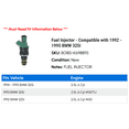 thumbnail image 2 of Fuel Injector - Compatible with 1992 - 1995 BMW 325i 1993 1994, 2 of 2