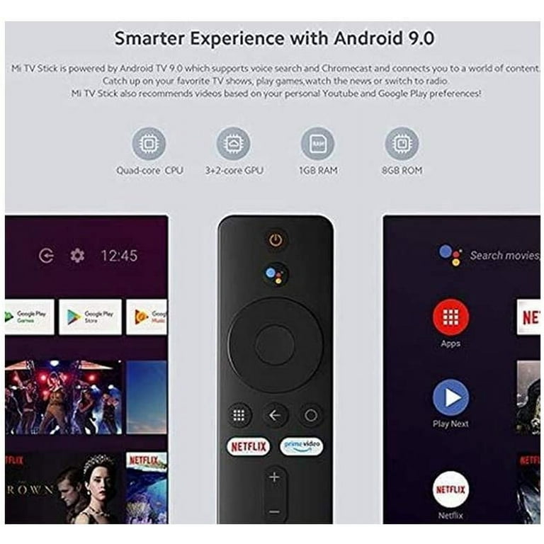 Xiaomi Mi TV Stick with Voice Remote - 1080P HD Streaming Media Player,  Cast, Powered by Android TV 9.0 (US Version)
