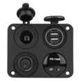 thumbnail image 4 of Herwey Switch Panel Cigarette Lighter Socket, Dual USB Switch Panel,4 Gang ON/OFF Toggle Switch Panel Dual USB Charger Cigarette Lighter Socket Voltmeter, 4 of 9