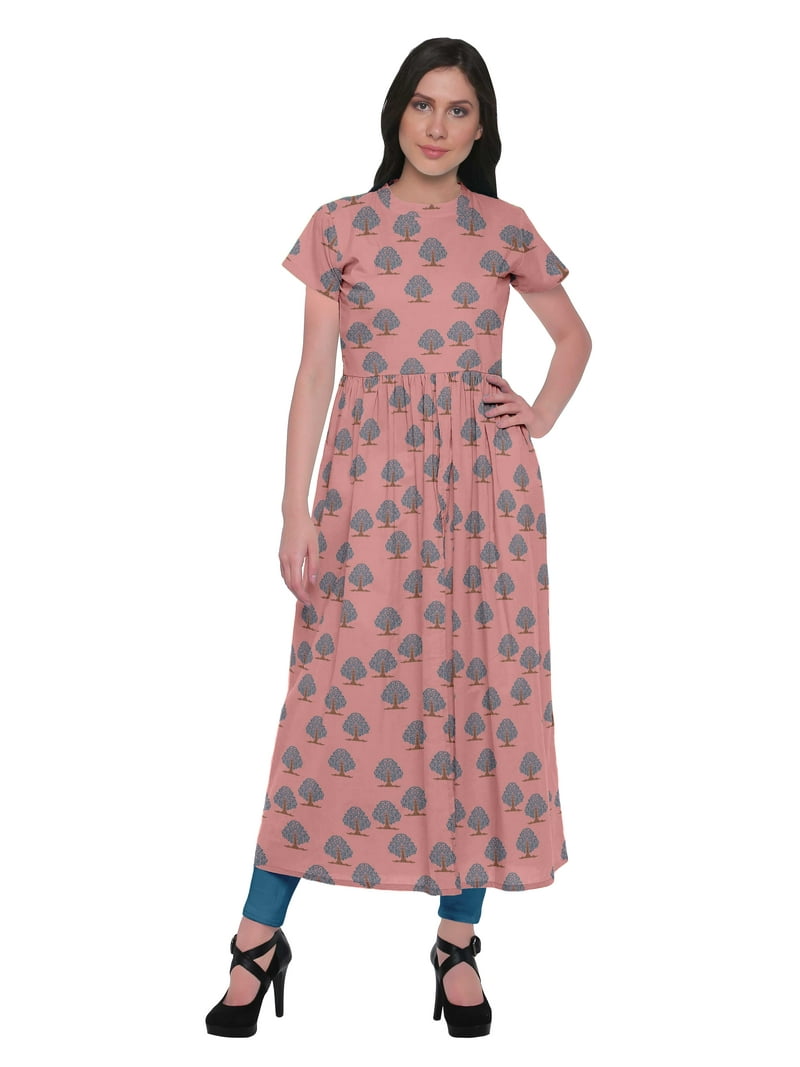 Moomaya Printed Short Sleeve Front Slit Tunic Dresses For Women Indian Clothing - Walmart.com Moomaya Printed Short Sleeve Front Slit Tunic Dresses For Women Indian Clothing - Walmart.com
