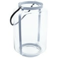 thumbnail image 3 of Northlight Glass Hurricane Pillar Candle Lantern with Metal Frame - 18" - White, 3 of 7