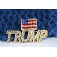 thumbnail image 3 of Trump Brooch Rhinestone Lapel Pin with USA Flag Support President Donald J Trump, 3 of 8