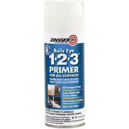 2 PK Zinsser Bulls Eye 1-2-3 13 OZ Aerosol Primer Sealer Low (Best Odor Blocking Primer)