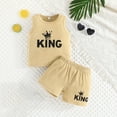 thumbnail image 2 of Fesfesfes Cute Outfit 3-24M Summer New Boys Baby Letters Printed Sleeveless Top Shorts Two-piece Boy Set 9-12 Months, 2 of 4