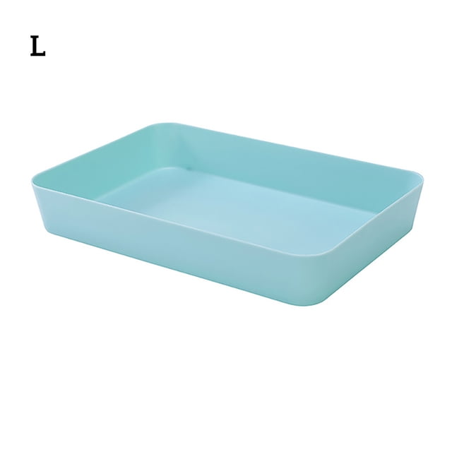 Caja de almacenamiento Rectangular de plástico Cajón de escritorio Estuche de cosméticos Organizador de papelería Contenedor de calcetines Almacenamiento y organización del hogar Cielo azul L Toystoory HA003019-09