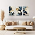 thumbnail image 5 of ZHONGYUTONG Navy Blue and Gold Wall Decor Abstract Golden Leave Picture Painting Luxury Gold Leave Canvas Prints Modern Artwork Framed (28.00" x 42.00"), 5 of 6