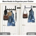 thumbnail image 3 of Over The Door Hooks, Door Hanger Hooks for Hanging, Over The Doors Towel Racks for Bathroom with 12 Coat Hook, Coat Rack Bathroom Accessories（2 Pack, White）, 3 of 7