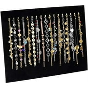 Nvzi Velvet 17 Hook Necklace Jewelry Tray Jewelry Display Organizer Holder Pad Showcase Display Stand (Black-17 Hook)
