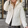thumbnail image 2 of Women's Fall and Winter Long Sleeved Warm Cotton Jacket Fashion Casual Solid Coat, 2 of 5