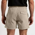 thumbnail image 3 of Nestiefly Pull on Flat Front Shorts for Men Elastic Waist Jacquard Textured Drawstring Vintage Big and Tall Shorts High Waisted Above Knee Compression Board Shorts with Pockets Khaki 2XL, 3 of 4