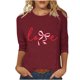 thumbnail image 3 of RKSTN Valentines Gift 3/4 Length Sleeve Womens Tops Oversized Crewneck Valentine Day Loves Heart Graphic Print Short Sleeve T Shirt Womens Casual Plus Size Round Neck Three Quarter Sleeve Tee Shirt, 3 of 6