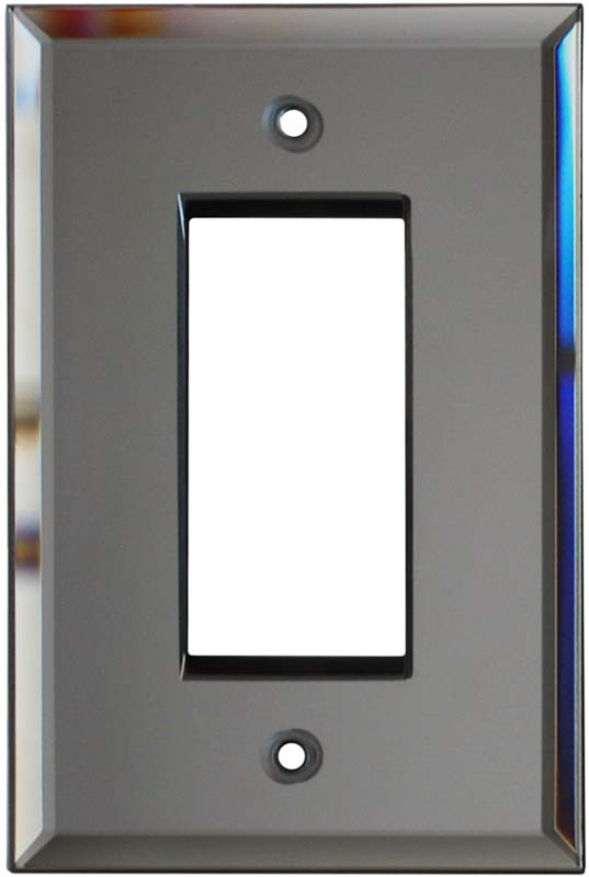 Glass Mirror Grey Tint GFCI Rocker Switch Plate Covers