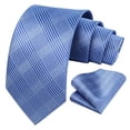 thumbnail image 2 of HISDERN Ties for Men Plaid Checkered Tie with Pocket Square Woven Business Necktie Handkerchief Set, 2 of 6