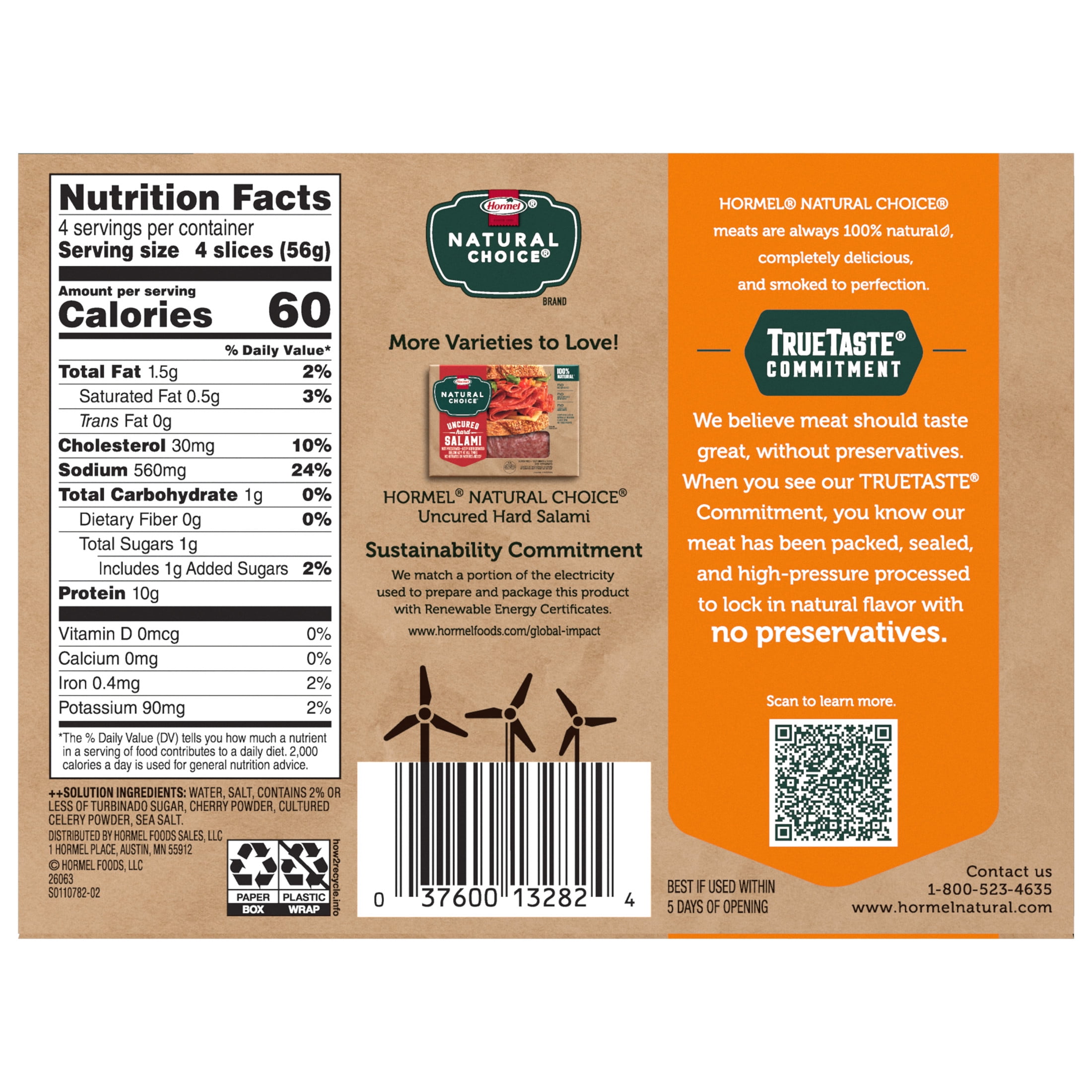 Hormel Natural Choice Smoked Ham Deli Lunchmeat, 8 oz Resealable Package