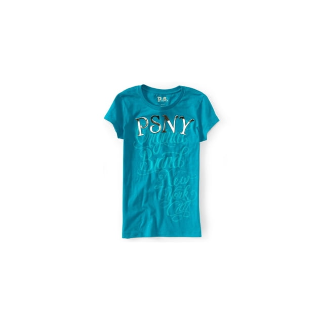 Aeropostale Girls Original Brand New York City Camiseta gráfica, azul, XL (14)