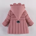 thumbnail image 4 of IROINNID Toddler Baby Girls Cute Fashion Solid Color Winter Hoodie Keep Warm Cotton Clothes Thick Coat, 4 of 9