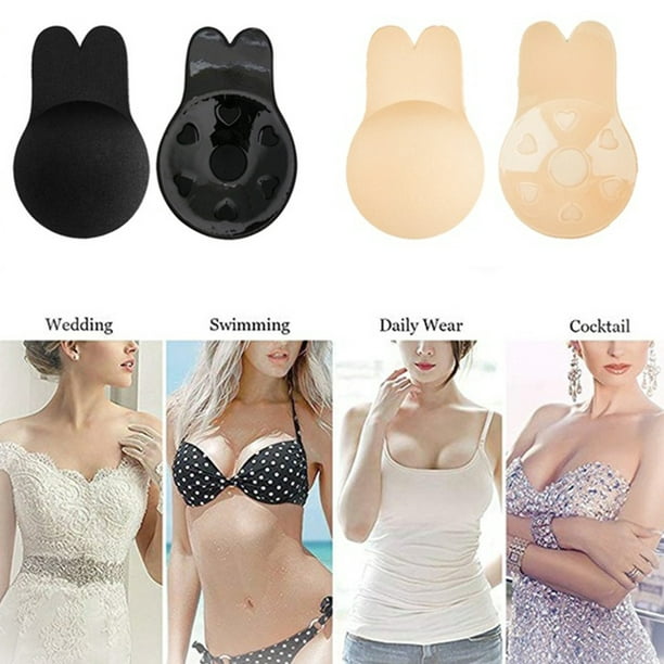 Silicone Self-Adhesive Stick On Gel Push Up Strapless Backless Invisible  Bras US