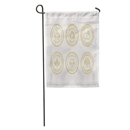 Fair Trade Garden - SIDONKU Badges and Labels in Linear Fair Trade Organic Product Garden Flag Decorative Flag House Banner 28x40 inch