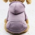 thumbnail image 2 of iOPQO Pet Sweater Dog Solid Polyester Hoodied Sweatshirts With Pocket Dog Clothes Pet Clothing Purple Xs, 2 of 4