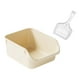 thumbnail image 2 of Contenedor de arena para gatos semicerrado con tapa abierta y antiadherente. Beige, 2 of 9