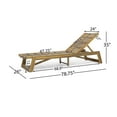 GDF Studio Lillian Outdoor Acacia Wood and Iron Armless Adjustable