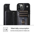 thumbnail image 5 of Dteck Compatible with iPhone 13 Pro Max Wallet Case with Card Holder, PU Leather Kickstand Card Slots Case, Double Magnetic Clasp and Durable Shockproof Cover For iPhone 13 Pro Max,Black, 5 of 8