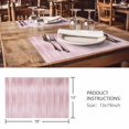 thumbnail image 3 of Placemats Set of 4, Pink Woven Placemat, Linen Place Mats for Kitchen/Dining Tables, Modern Abstract Art Ombre Striped Washable Table Mats for Party, 3 of 8