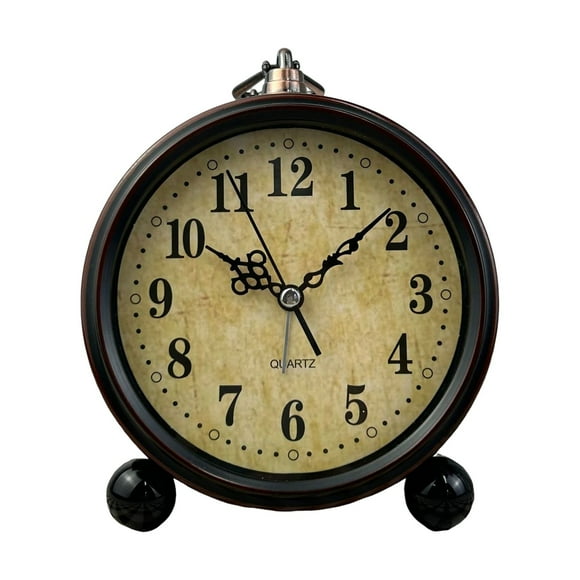 Classic Vintage - Style Analog Silent Alarm Clock for Bedroom and Living Room
