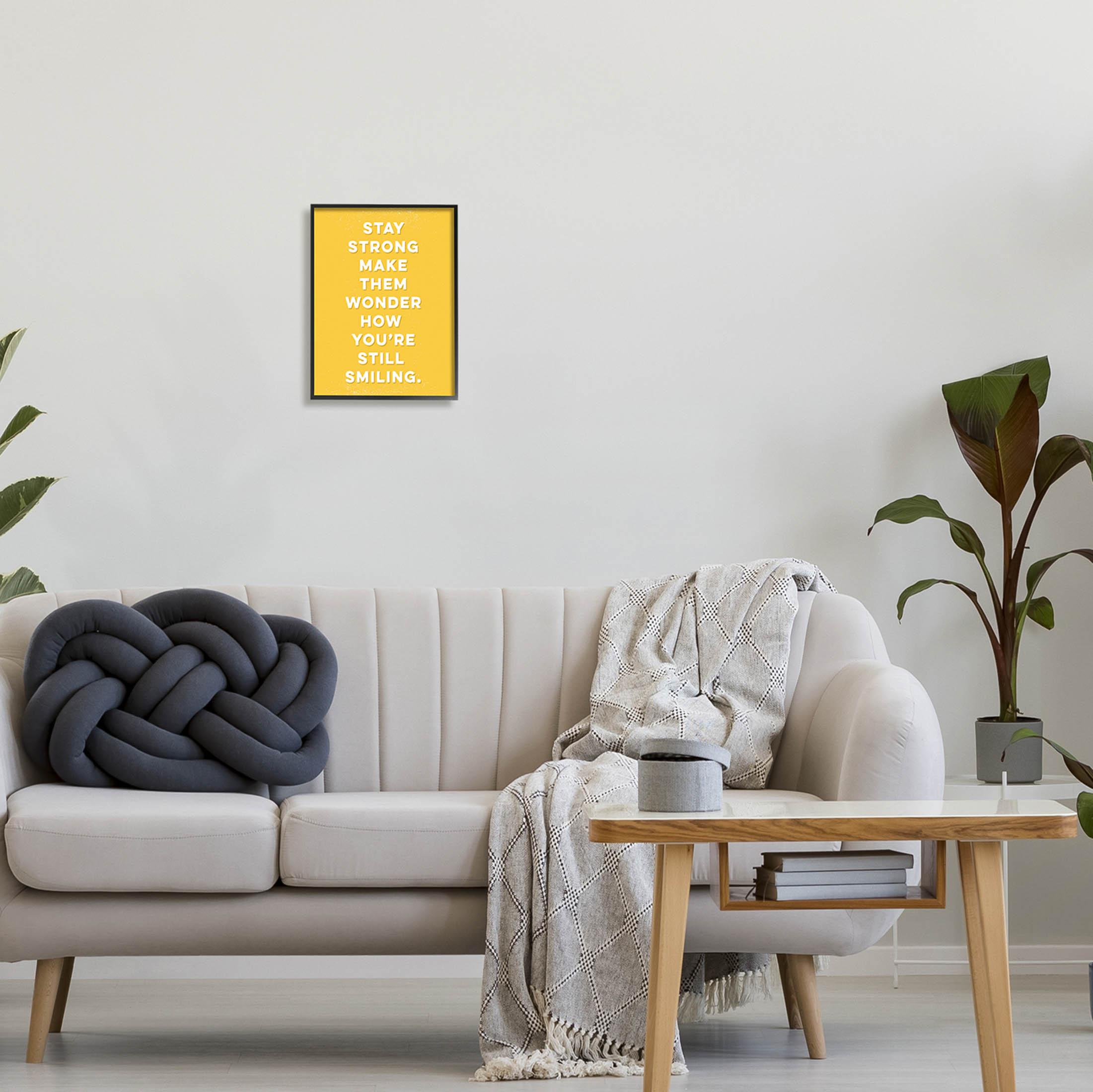 Stupell Industries Stay Strong Inspirational Phrase Graphic Art Black Framed Art Print Wall Art, Design by K. Kaufman