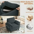 thumbnail image 4 of Soscana Accent Chair with Storage Side Pockets for Living Room Bedroom Apartment Office Studio, Single Chair Armchair,Dark Gray, 4 of 8