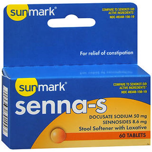 Sunmark Senna Stool Softener Laxative Tablets, 60 Count